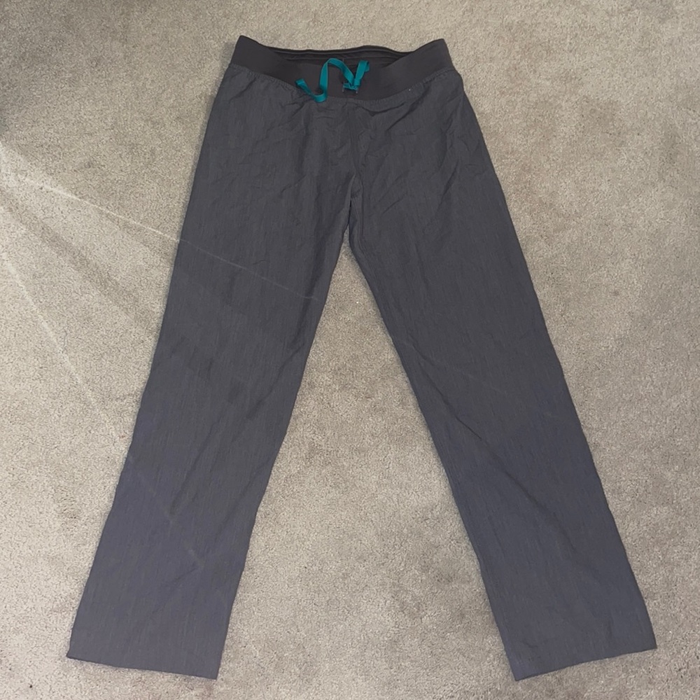 Women's Gray Pants with Teal Accents
